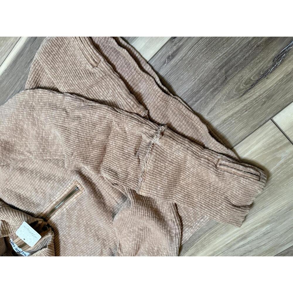 NWT! Free People Midnight Stretch Cotton Half Zip Crop Top Size Medium - Picture 7 of 7